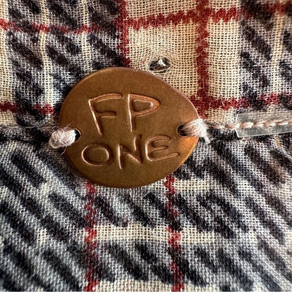 Free People FP One Plaid  Miles Tuxedo Shirt Tunic Flowy Women's Size Small READ - Picture 14 of 16